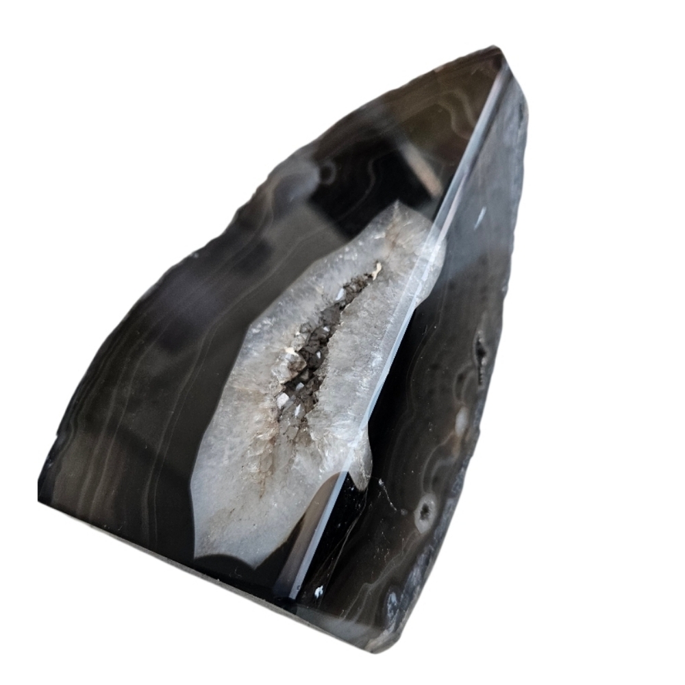 Agate Polished Bookends Dark Brown & Criystal 5,8 Lbs - Picture 4 of 9